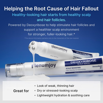 Deoxyribose Scalp Serum | For Fuller-Looking Hair & Scalp Strengthening Roll-On Serum | Deoxyribose, Rosemary, EGF, Caffeine.